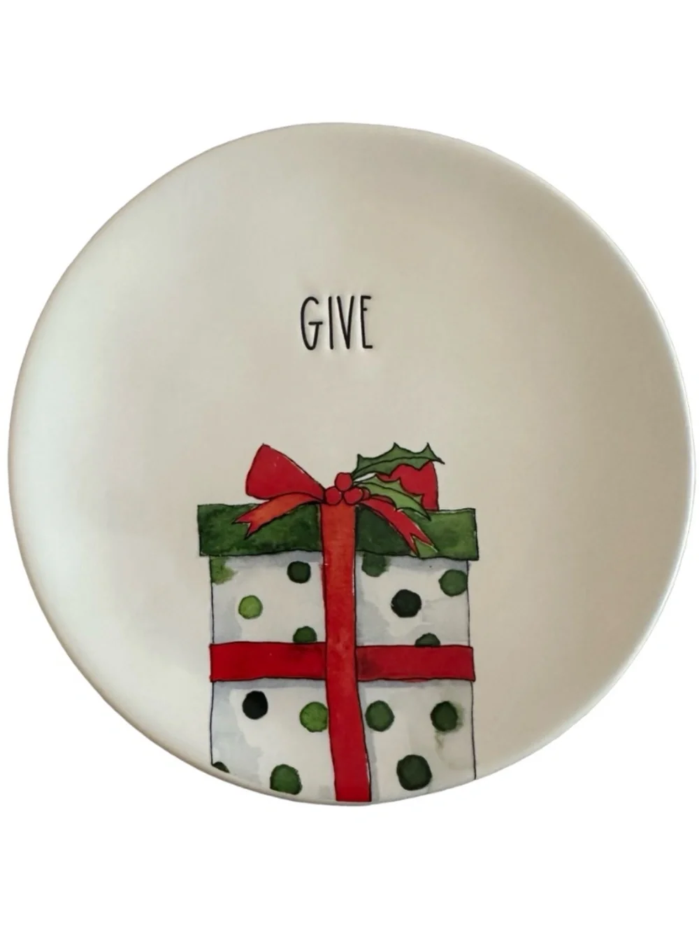 RAE DUNN by Magenta Ceramic Plate 6” (set of 4) Artisan Collection Christmas